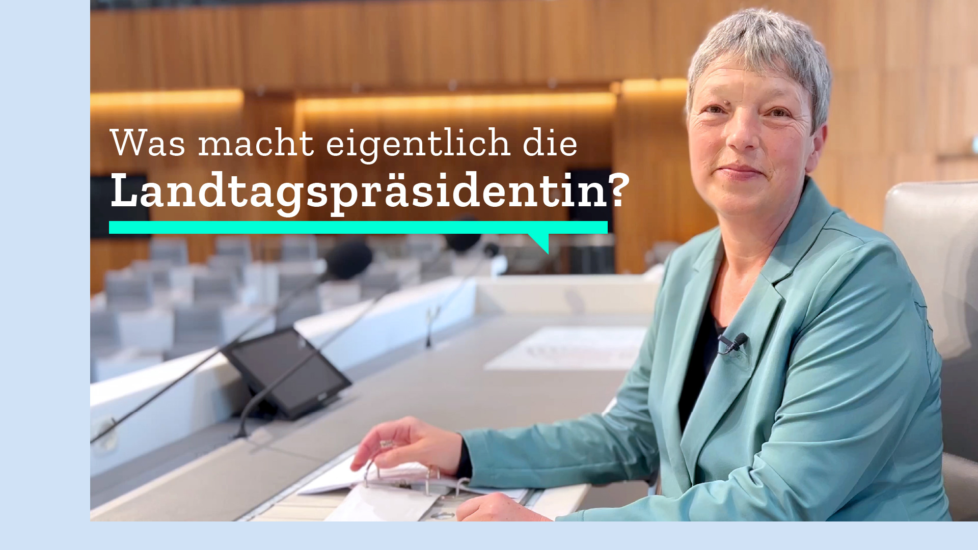 Landtagspräsidentin Hanna Naber auf ihrem Präsidiumsplatz im Plenum