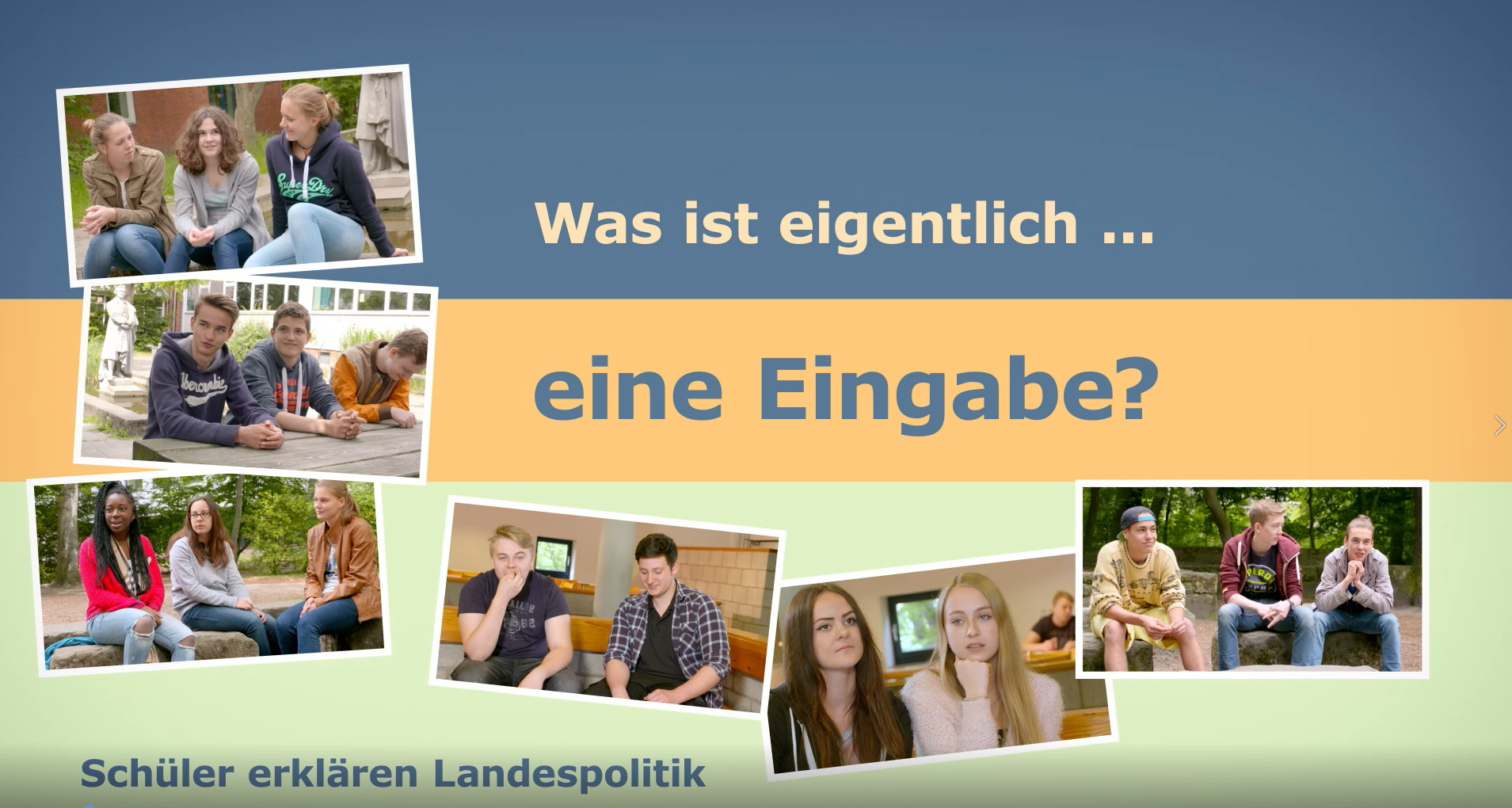 Schüler erklären Landespolitik: Was ist eine Eingabe?