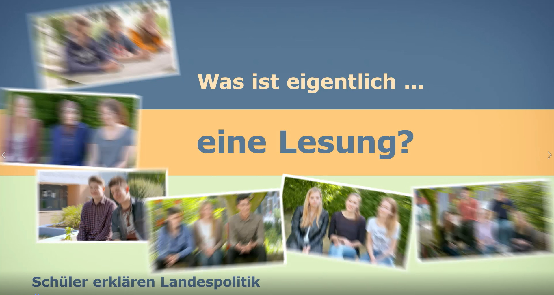 Schüler erklären Landespolitik: Was ist eine Lesung?